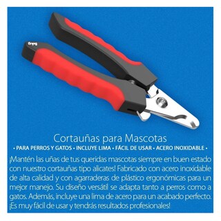 Foto 2 | Cortaúñas Mascota Con Lima Belug Rojo Negro