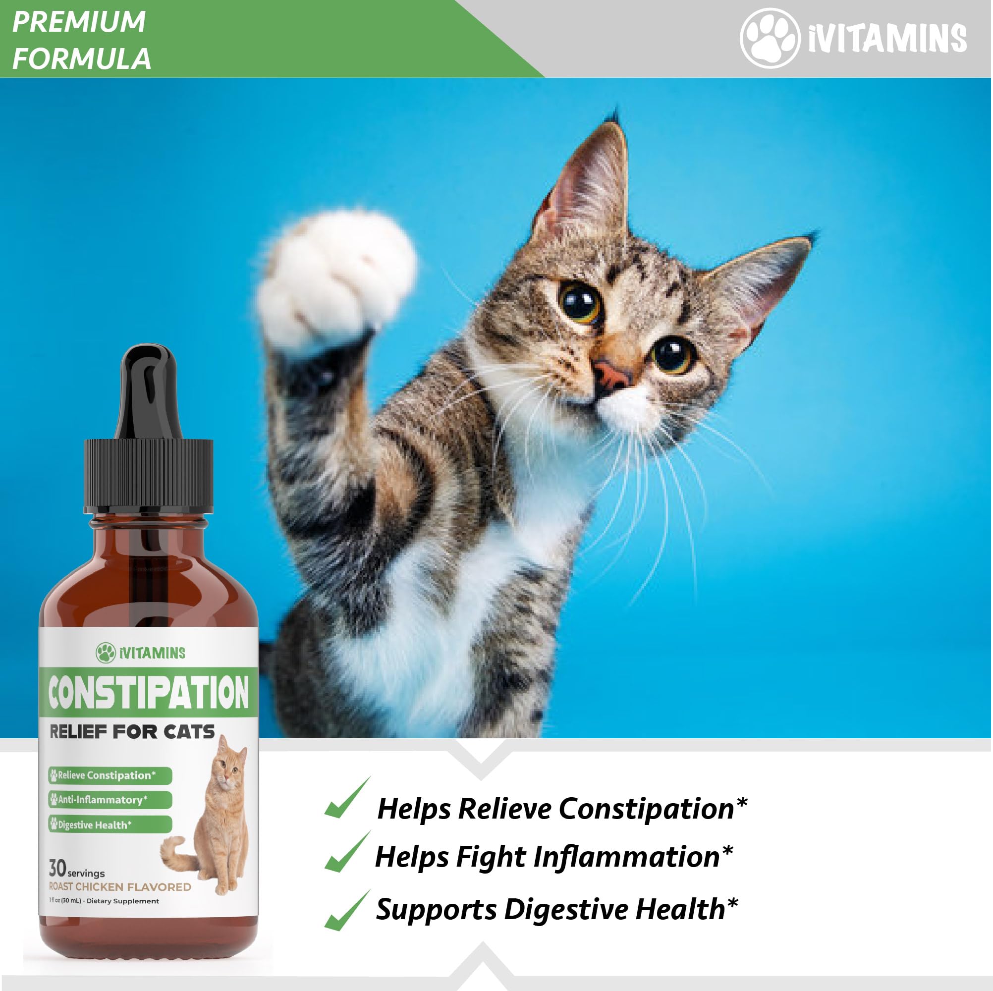 Foto 3 | Tintura Totalmente Natural Para Aliviar El Estreñimiento De Gatos  30 Ml - Venta Internacional.