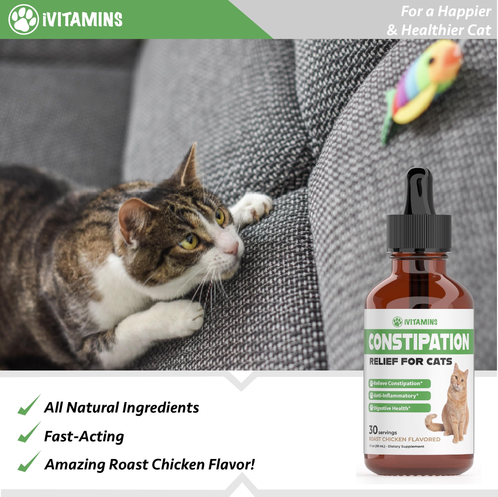Foto 6 pulgar | Tintura Totalmente Natural Para Aliviar El Estreñimiento De Gatos  30 Ml - Venta Internacional.