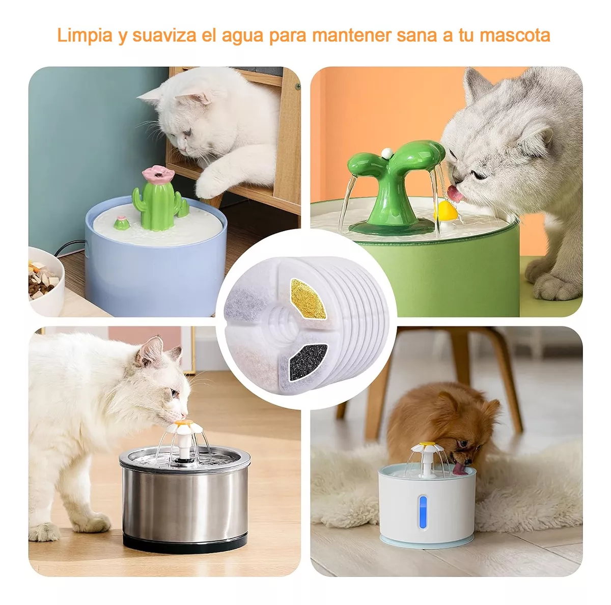 Foto 6 pulgar | Filtro de Repuesto para Fuente de Gato 12 Piezas Blanco
