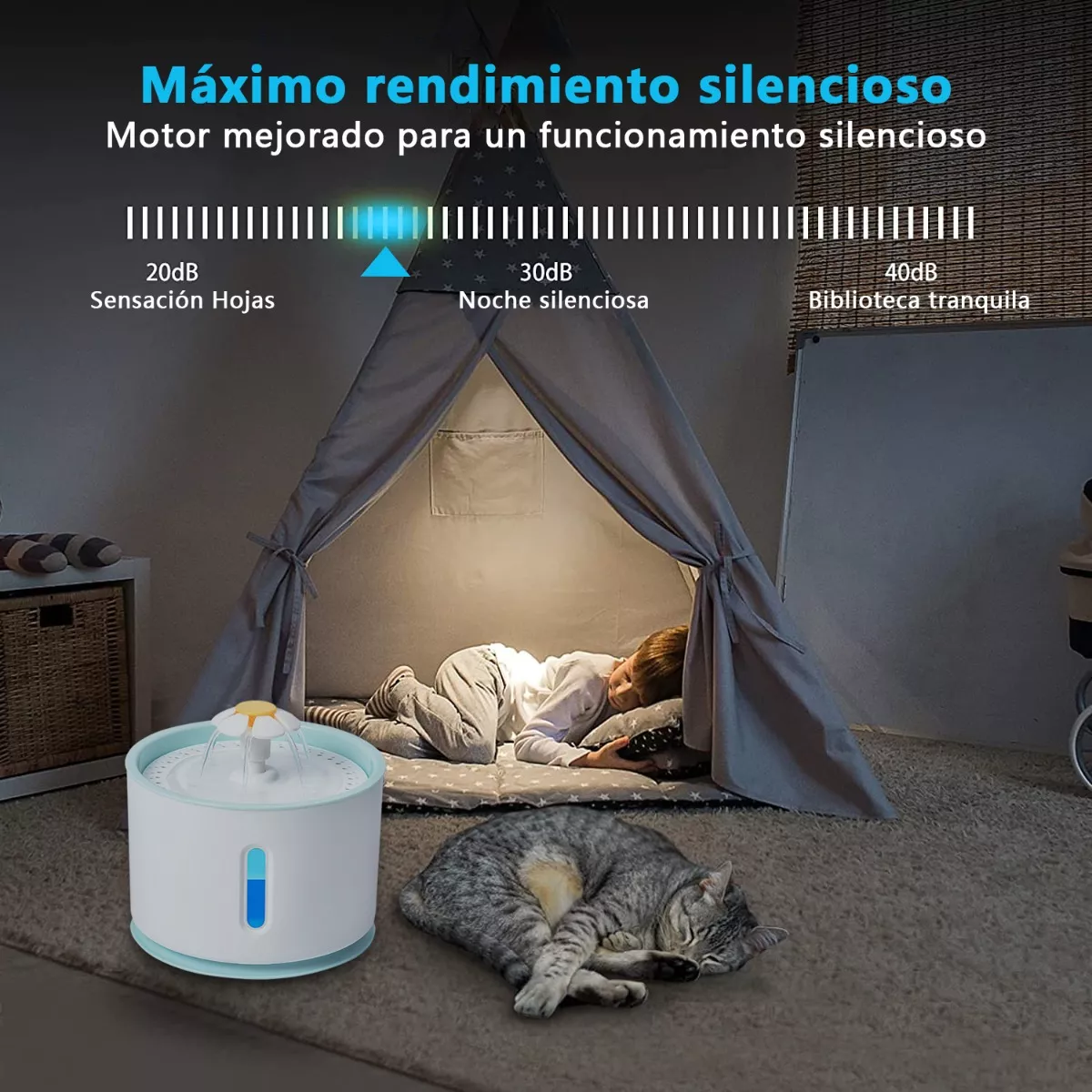 Foto 4 pulgar | Fuente de Agua para Mascotas Eo Safe Imports Esi-8805 Azul