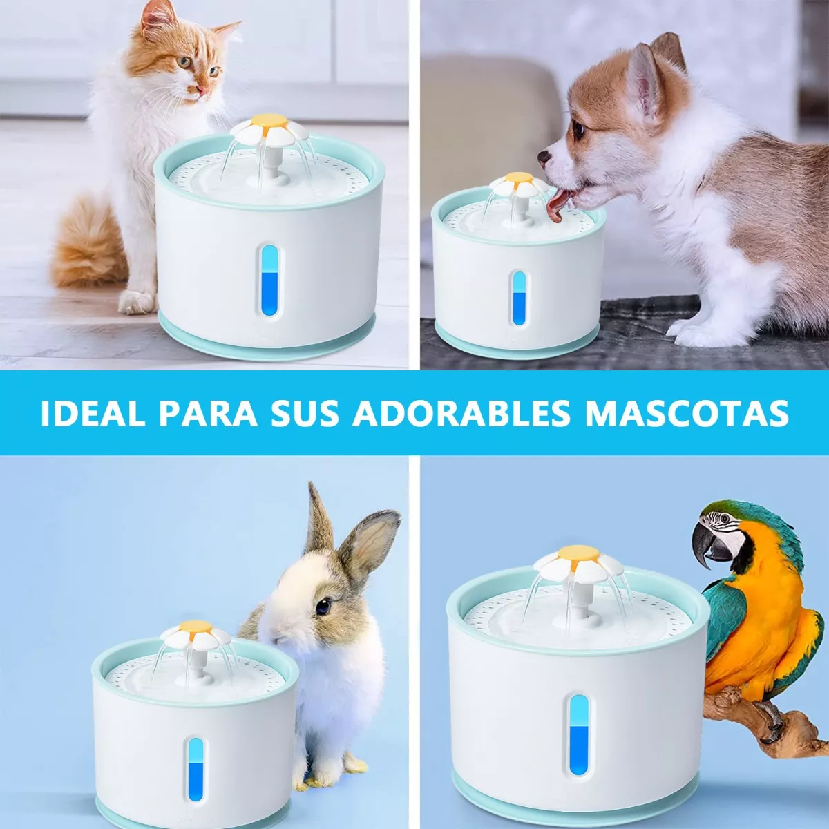 Foto 6 | Fuente de Agua para Mascotas Eo Safe Imports Esi-8805 Azul