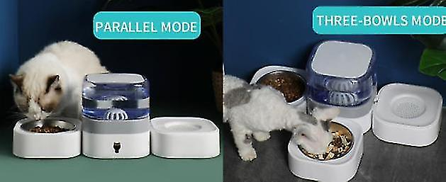 Foto 4 pulgar | Dispensador De Agua Para Mascotas Huoguo 1.8l Con 2 Tazones De Acero Inoxidable - Venta Internacional.