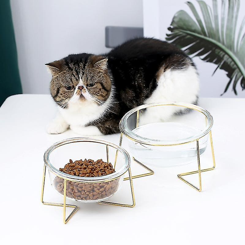 Foto 3 pulgar | Dispensador De Comida, Cuenco Para Gatos, Alimentador De Agua De Vidrio, 17,8 Cm, Huoguo - Venta Internacional.