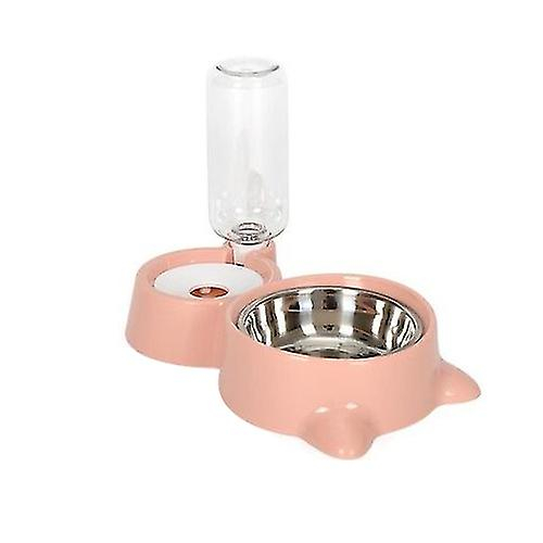 Comedero Automático Para Mascotas Sanlin Beans, Doble Acero Inoxidable - Venta Internacional.
