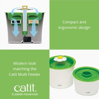 Foto 7 | Fuente De Agua Potable Cat Catit Flower De 3 Litros Con Filtro Verde - Venta Internacional.
