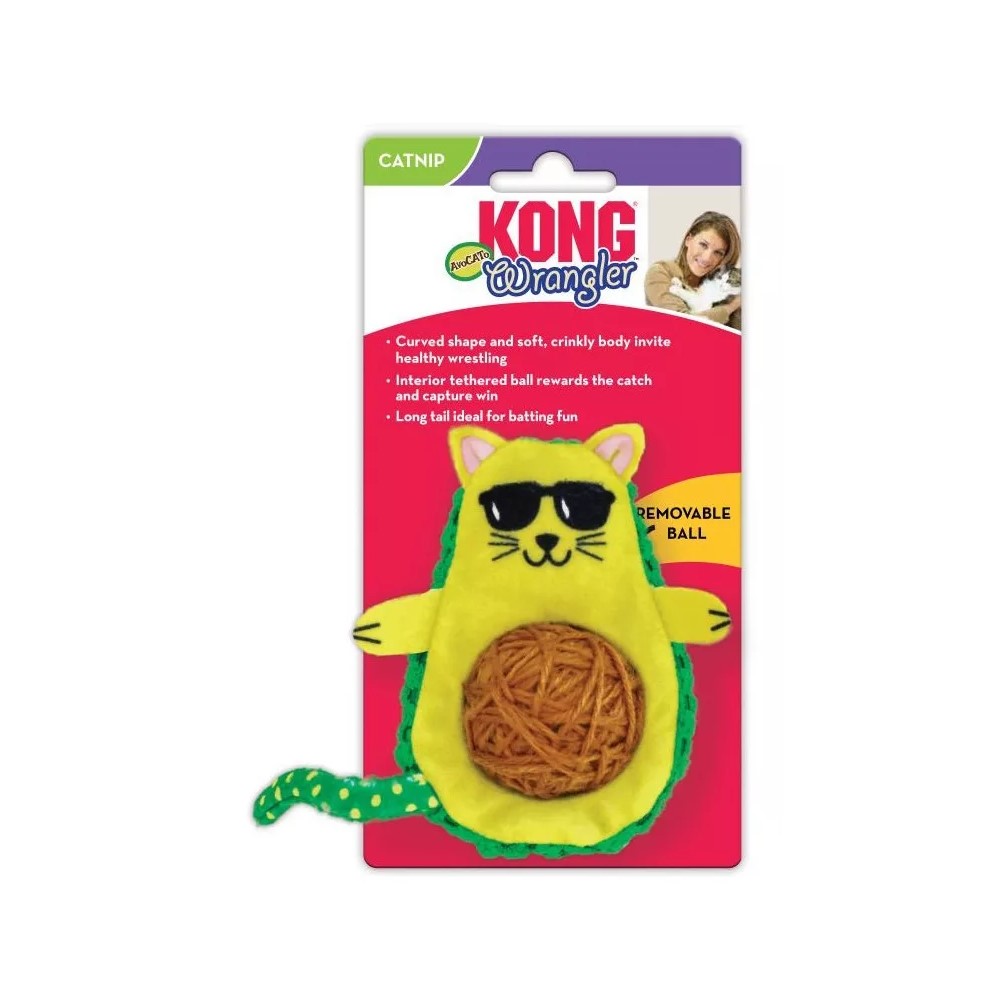 Juguete para Gato Aguacate Avocato Suave Bola Hilo Kong color Verde
