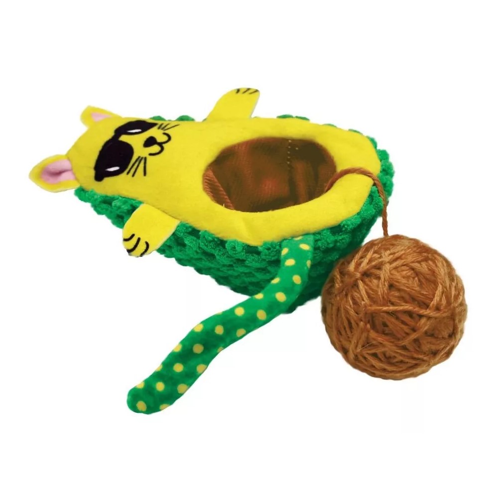 Foto 3 pulgar | Juguete para Gato Aguacate Avocato Suave Bola Hilo Kong color Verde