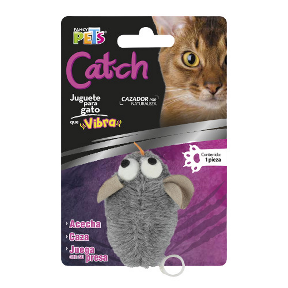 Foto 2 pulgar | Juguete para Gato Fancy Pets FL8272 color Gris Ratoncillo Cuerda Vibra Catch