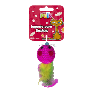 Foto 1 | Fancy Pets Juguete Ratón Con Plumas Para Gato Mide 4 Centímetros