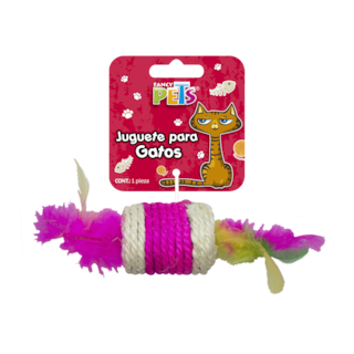 Foto 1 | Fancy Pets Juguete En Forma De Cilindro Con Plumas Para Gato Tamaño De 5 Centímetros