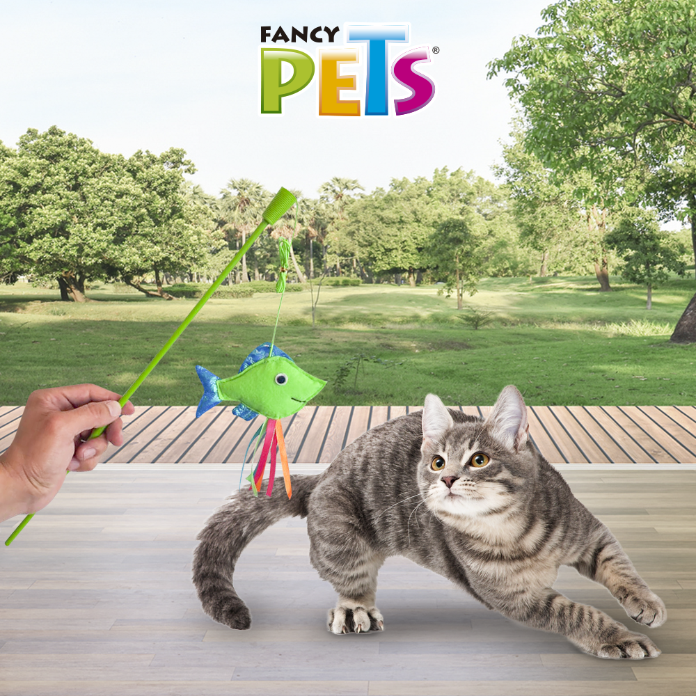 Foto 5 pulgar | Fancy Pets Catch Juguete Caña De Pescar Con Pez Para Gato Colores Surtidos