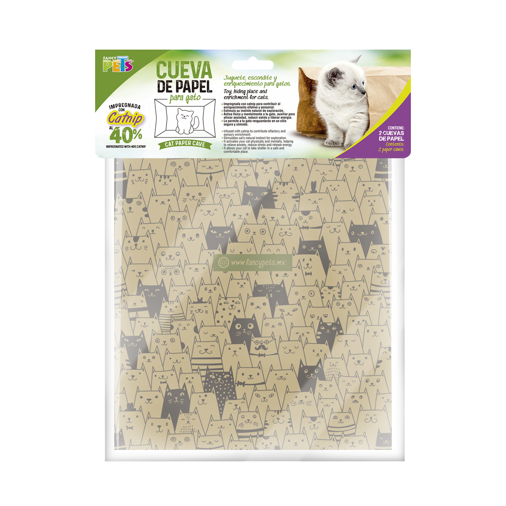 Foto 4 | Fancy Pets Cueva De Papel Con Catnip Para Gato Contiene 2 Piezas