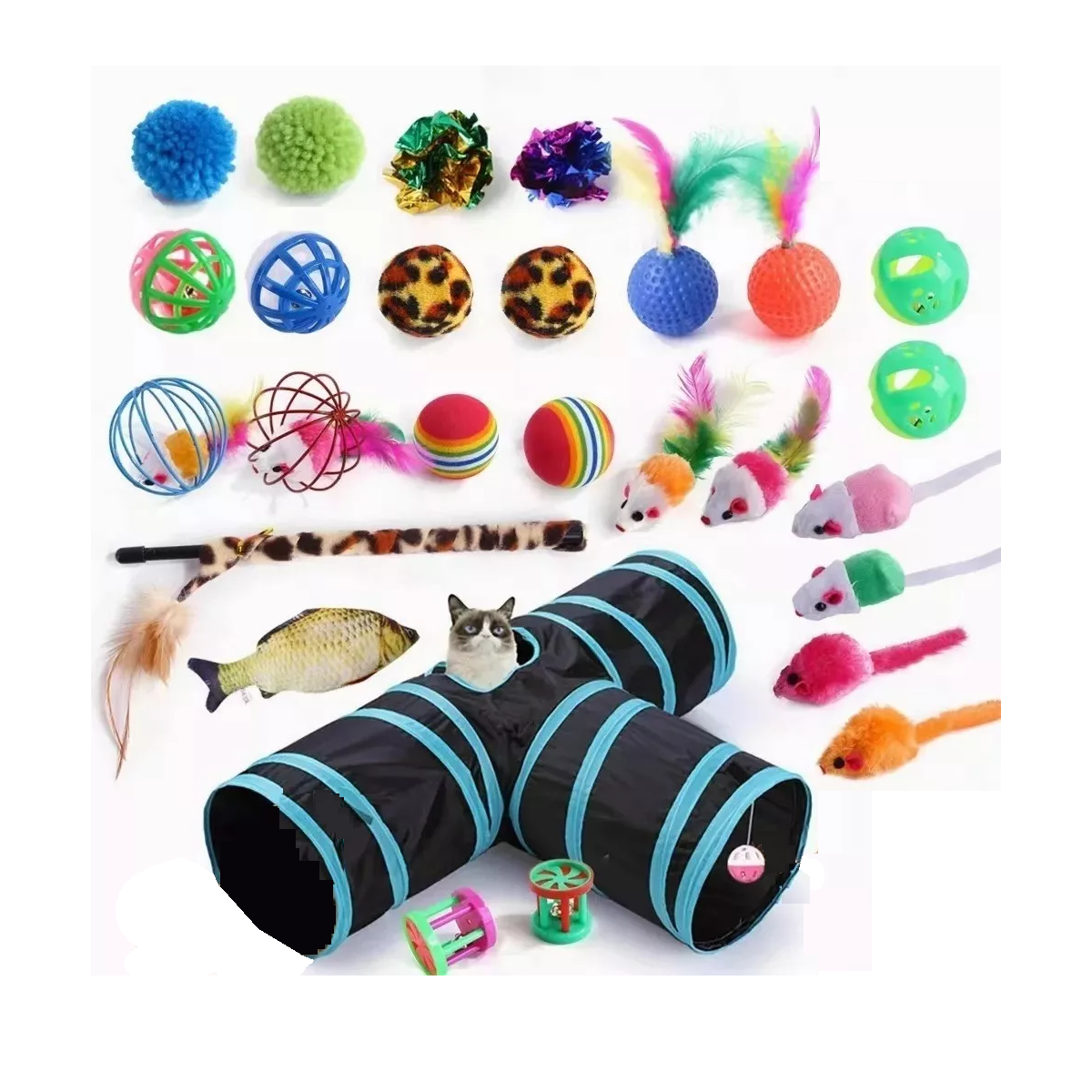 Foto 2 pulgar | Kit de Juguetes para Gatos Eo Safe Imports ESI-8825 Multicolor 27 Piezas