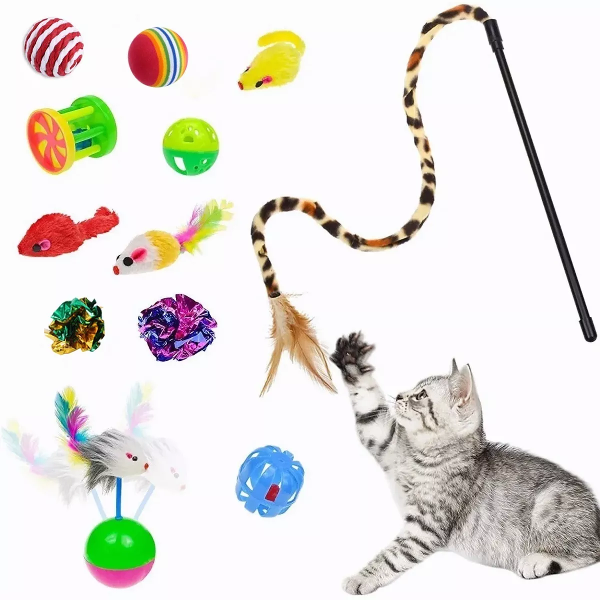 Foto 2 | Kit Juguetes para Gato Eo Safe Imports ESI-8828 Multicolor 28 Piezas