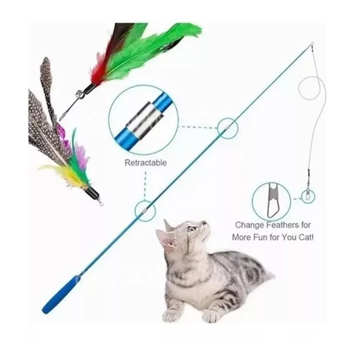 Foto 3 pulgar | Set Juguetes para Gato Eo Safe Imports Esi-8824 Multicolor Interactivos Plumas Campanas 11 PZAS