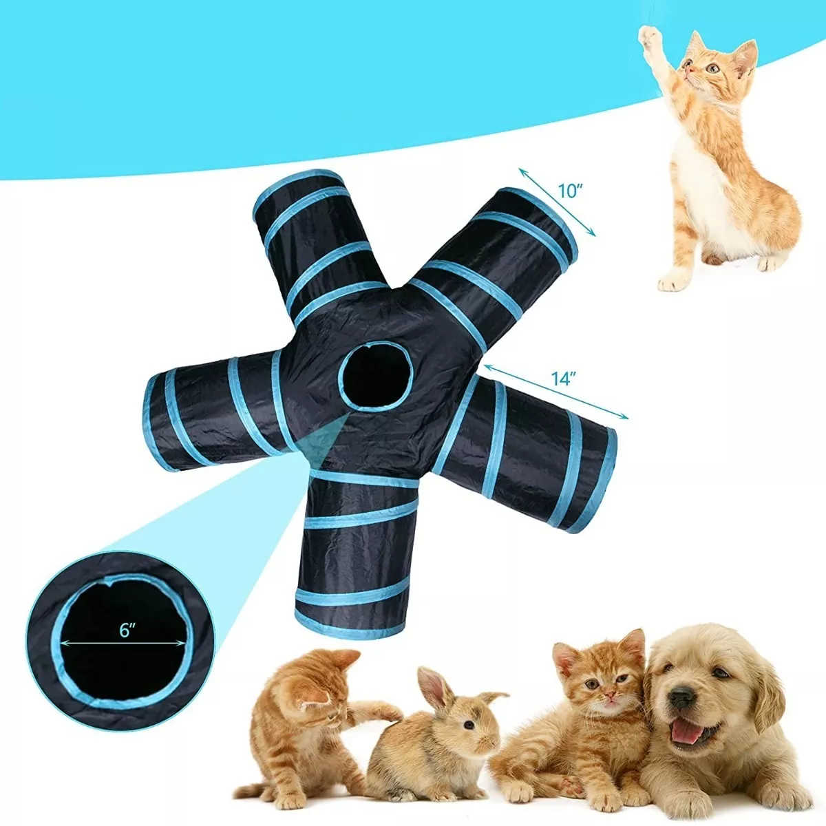Foto 3 pulgar | Juguete de Túnel Eo Safe Imports Esi-9759 Multicolor para Gatos Cachorros Conejos
