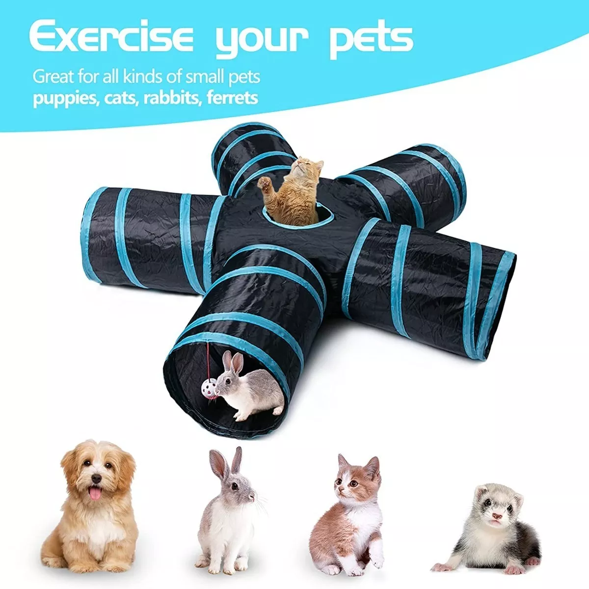 Foto 4 pulgar | Juguete de Túnel Eo Safe Imports Esi-9759 Multicolor para Gatos Cachorros Conejos
