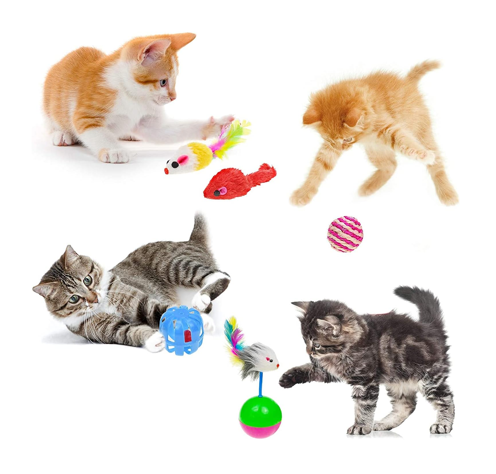 Foto 3 pulgar | Juguetes 20 Pcs Pluma Varita Bola Túnel Ratones Multicolor para Gato