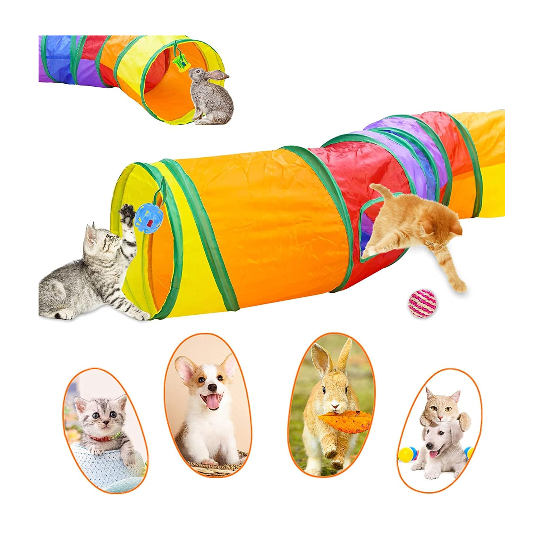 Foto 6 pulgar | Juguetes 20 Pcs Pluma Varita Bola Túnel Ratones Multicolor para Gato