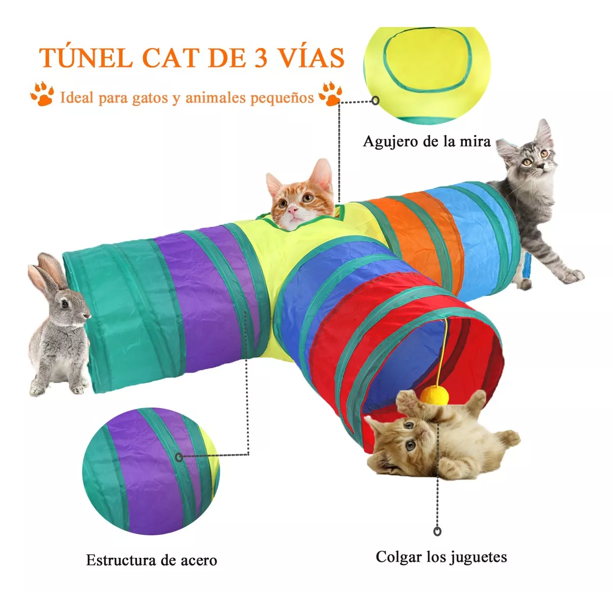 Foto 3 | Juguetes Túnel 22 Piezas para Gatos