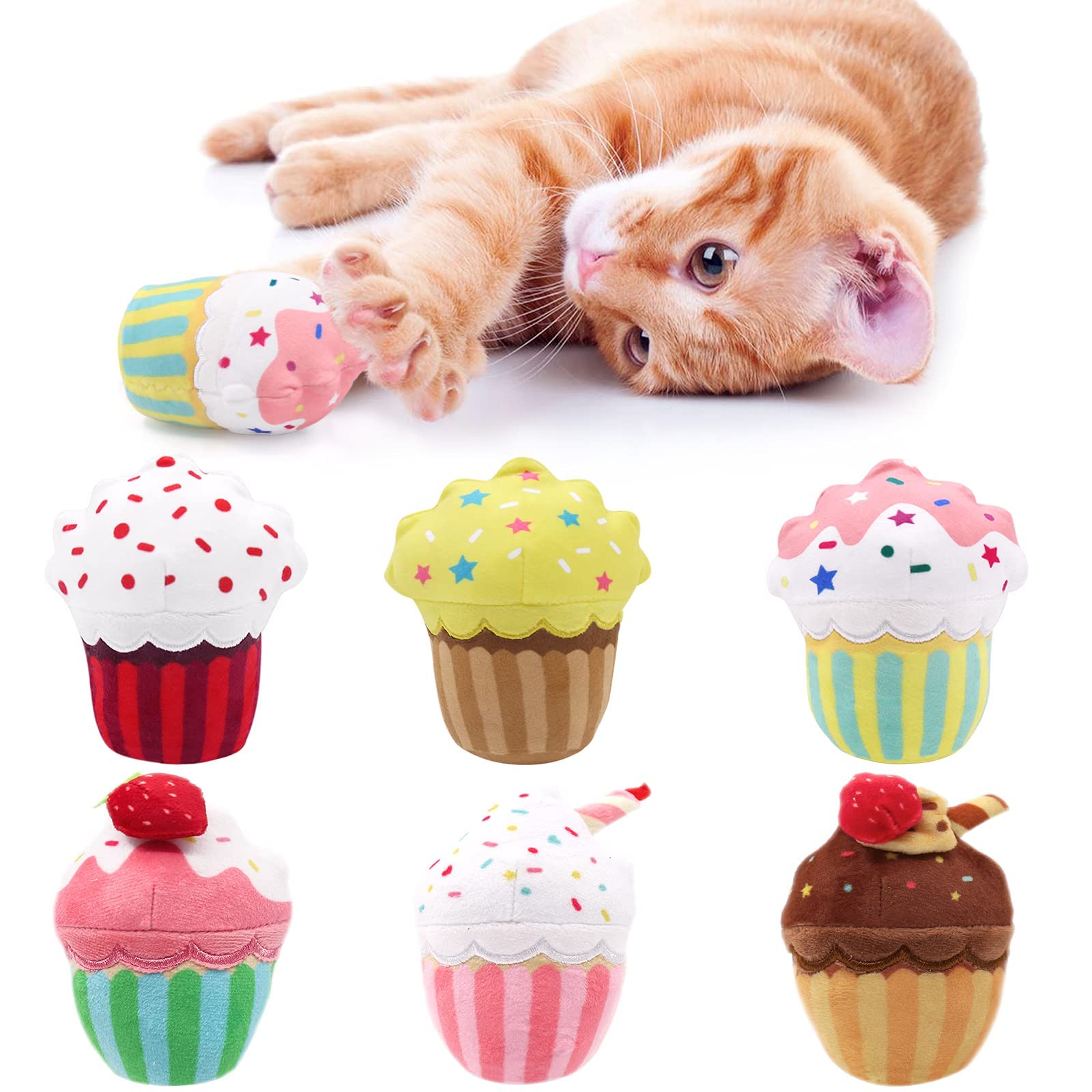 Foto 2 pulgar | Juguetes Para Cupcake Catnip Toys Ciyvolyeen, 6 Unidades, Para Regalo Para Gatitos Y Gatos - Venta Internacional.