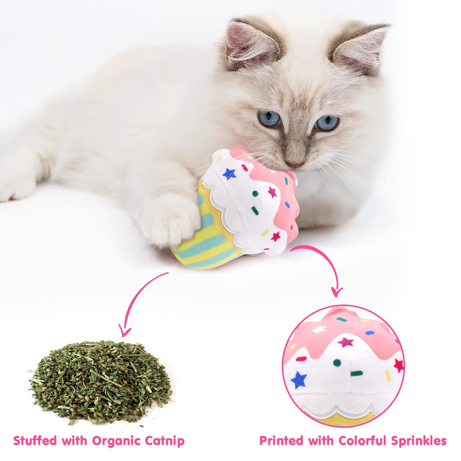 Foto 2 | Juguetes Para Cupcake Catnip Toys Ciyvolyeen, 6 Unidades, Para Regalo Para Gatitos Y Gatos - Venta Internacional.