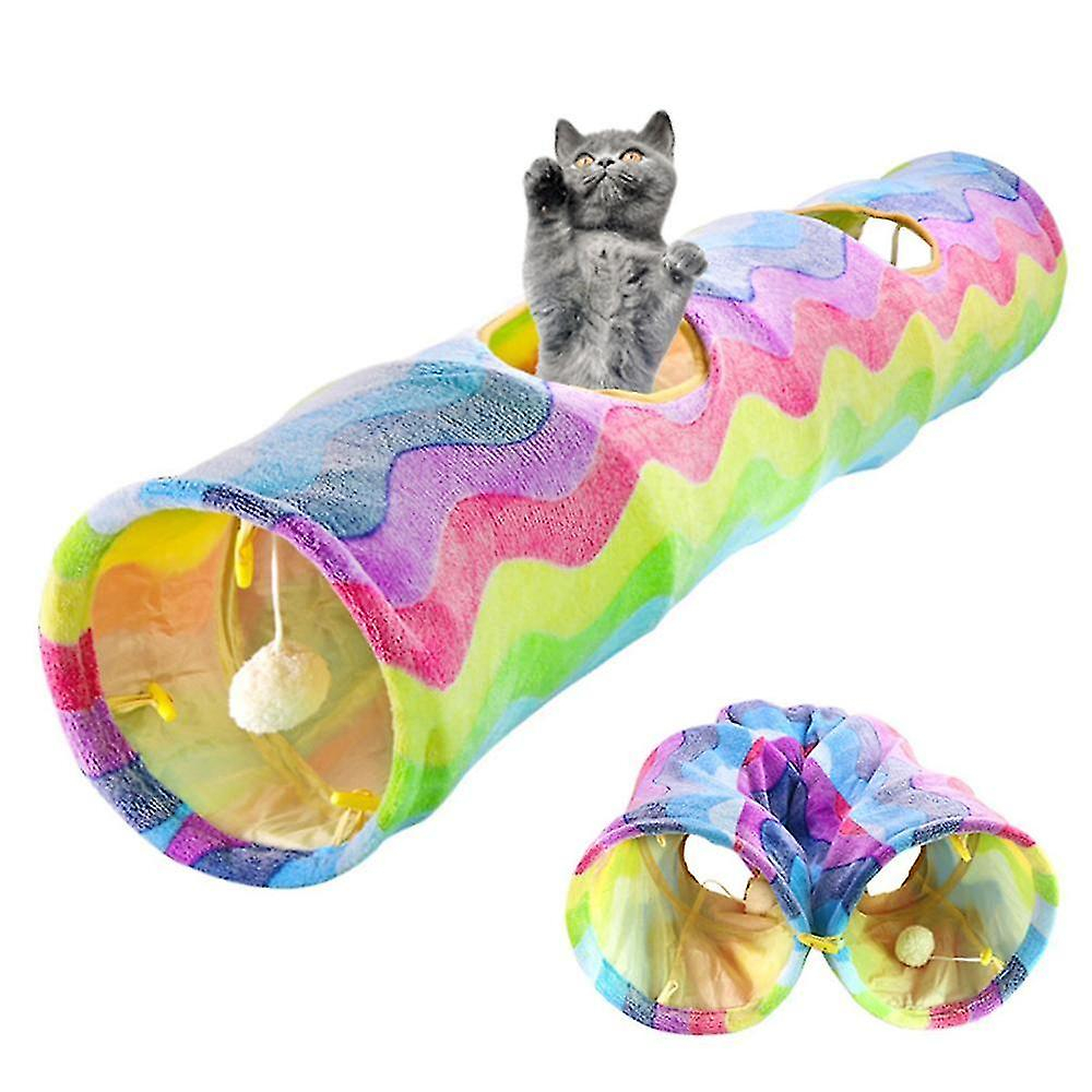 Juguete Con Forma De Túnel Para Gatos Huoguo, Plegable, Con 2 Agujeros, Para Gatito Y Conejo - Venta Internacional.