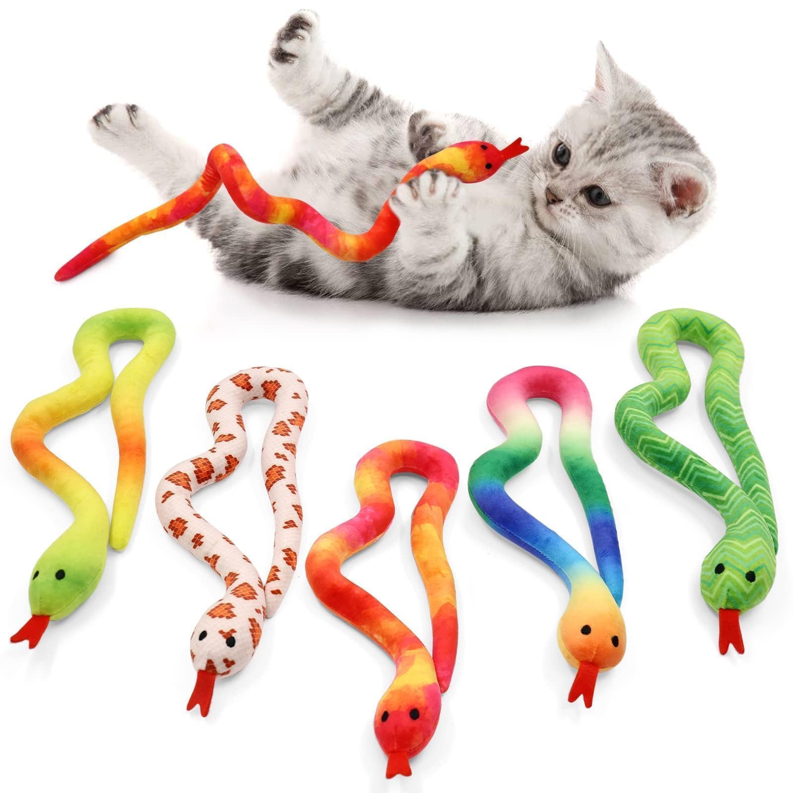 Foto 2 pulgar | Cat Toy Ciyvolyeen Snake Catnip, Paquete De 5 Unidades, Para Gatos De Interior - Venta Internacional.