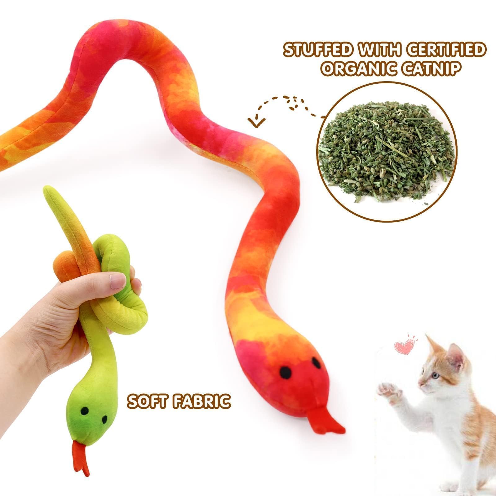 Foto 3 pulgar | Cat Toy Ciyvolyeen Snake Catnip, Paquete De 5 Unidades, Para Gatos De Interior - Venta Internacional.