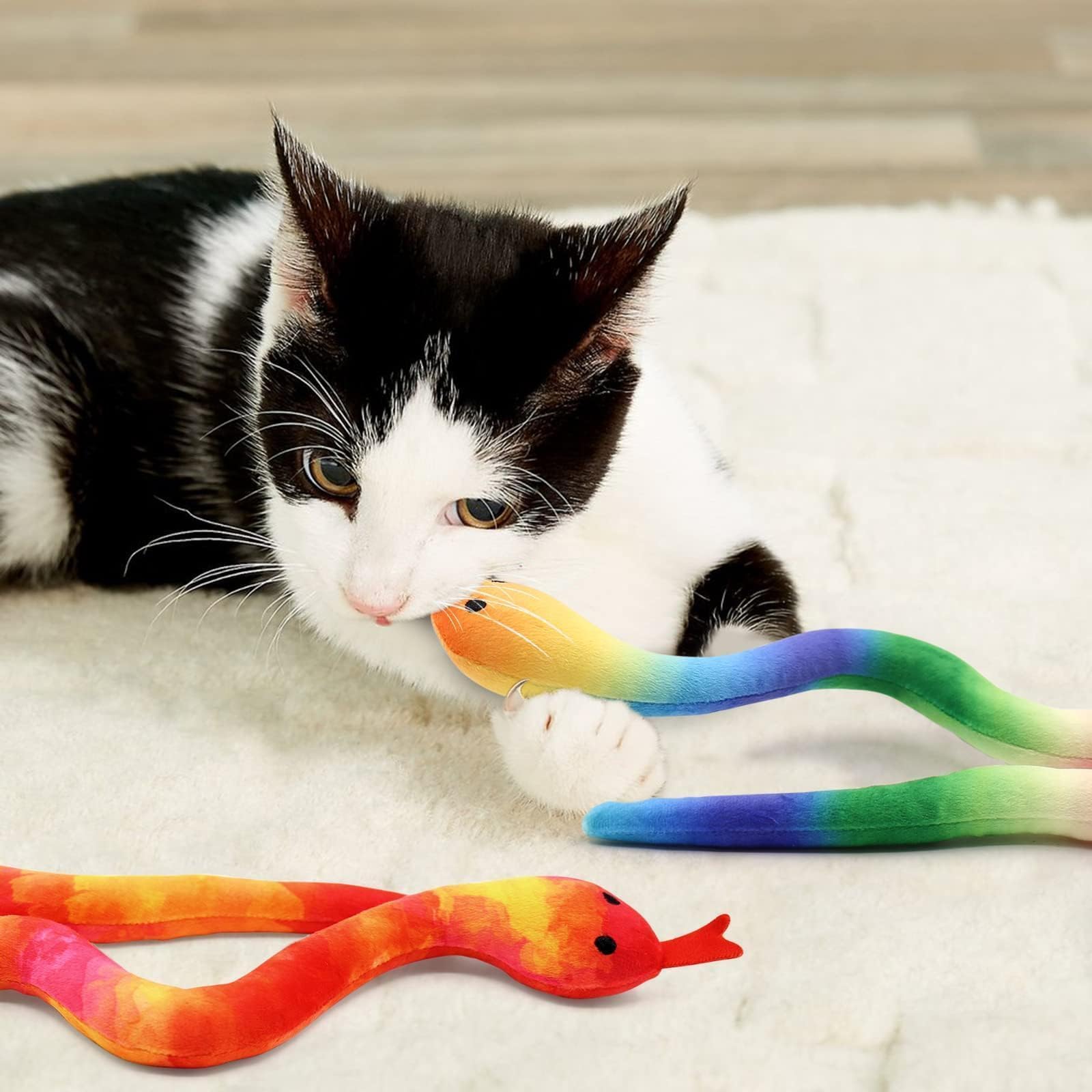 Foto 4 | Cat Toy Ciyvolyeen Snake Catnip, Paquete De 5 Unidades, Para Gatos De Interior - Venta Internacional.