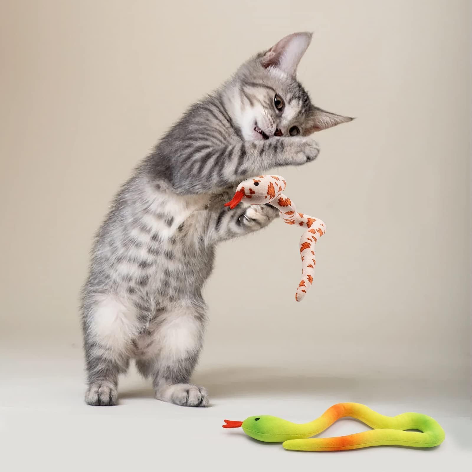 Foto 5 | Cat Toy Ciyvolyeen Snake Catnip, Paquete De 5 Unidades, Para Gatos De Interior - Venta Internacional.
