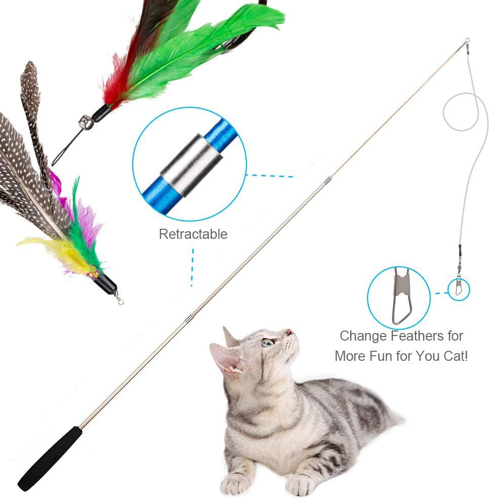 Foto 2 | Varita Retráctil Con Forma De Pluma Para Gatos Homewinner, 5 Unidades Con Varilla, 20 - Venta Internacional.