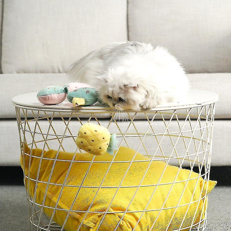 Foto 3 pulgar | Juguete Para Gatos Huoguo Fresa, Divertidos Dientes De Peluche Interactivos - Venta Internacional.