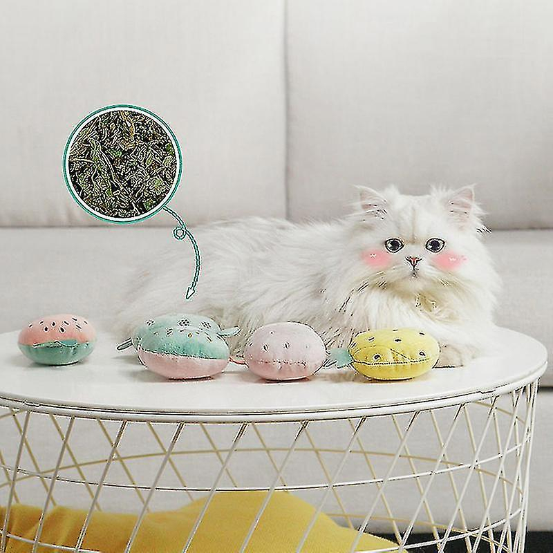Foto 3 | Juguete Para Gatos Huoguo Fresa, Divertidos Dientes De Peluche Interactivos - Venta Internacional.