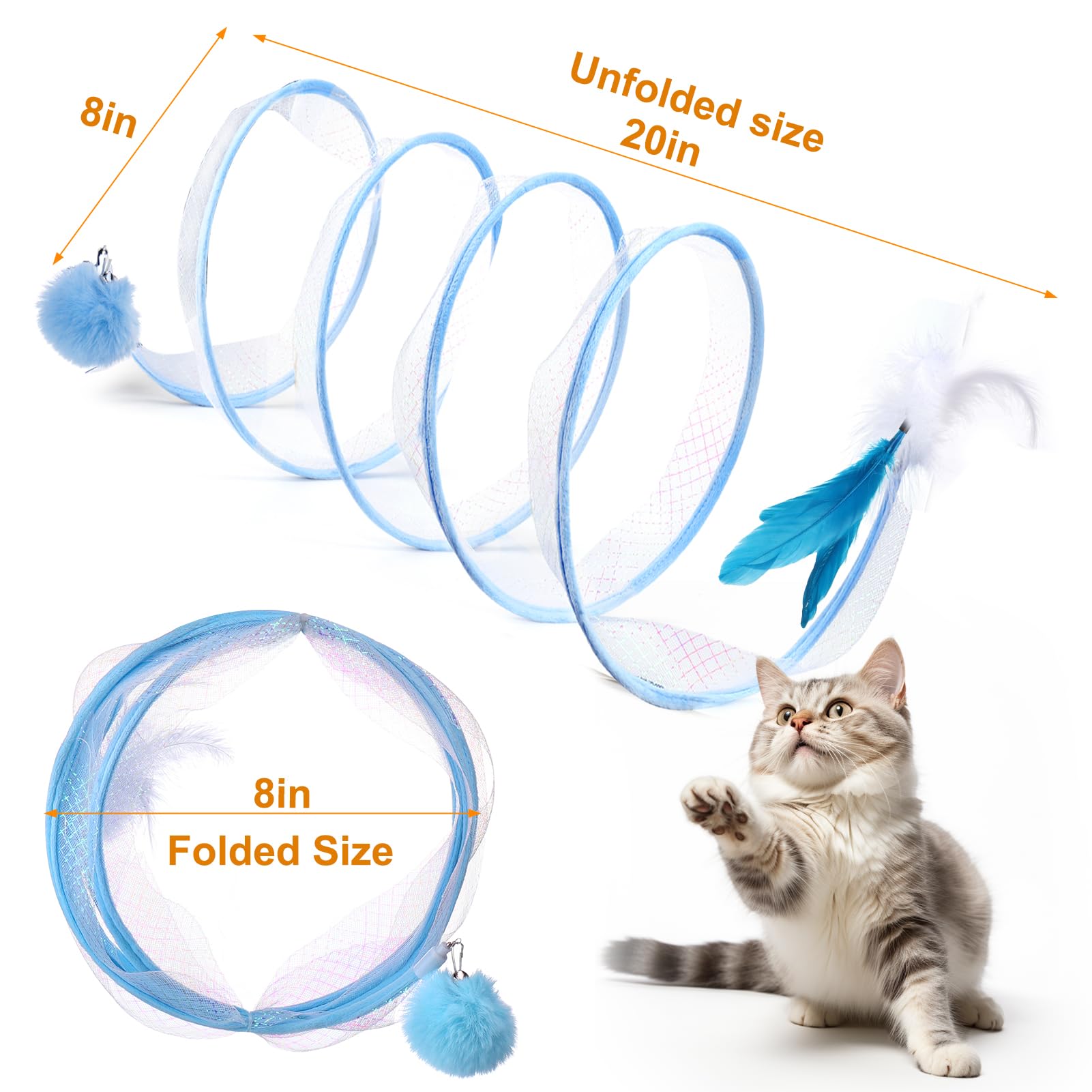 Foto 5 pulgar | Cat Tunnel Mity Rain Cat Tipo S Plegable Con Cascabeles Y Plumas - Venta Internacional.