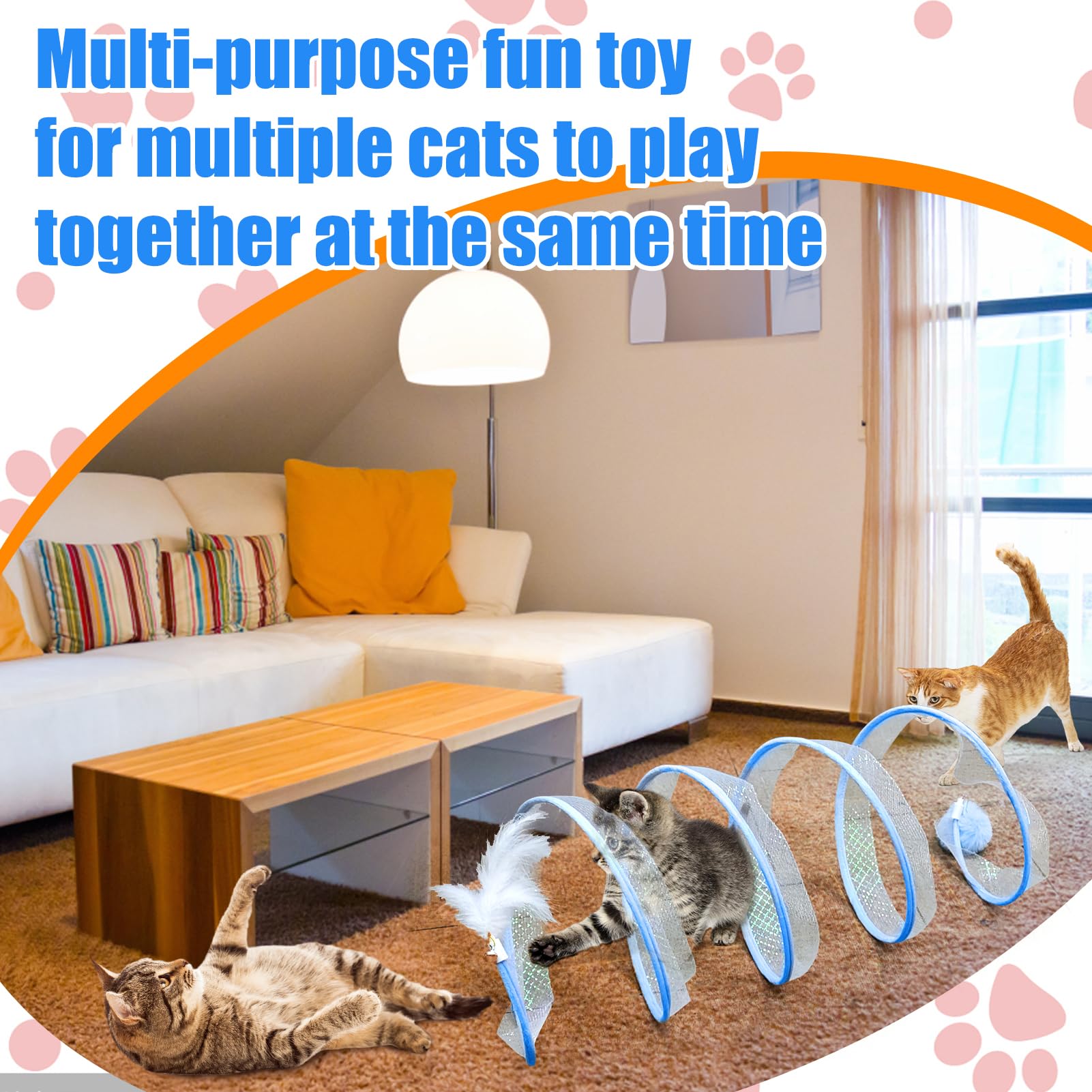 Foto 6 pulgar | Cat Tunnel Mity Rain Cat Tipo S Plegable Con Cascabeles Y Plumas - Venta Internacional.