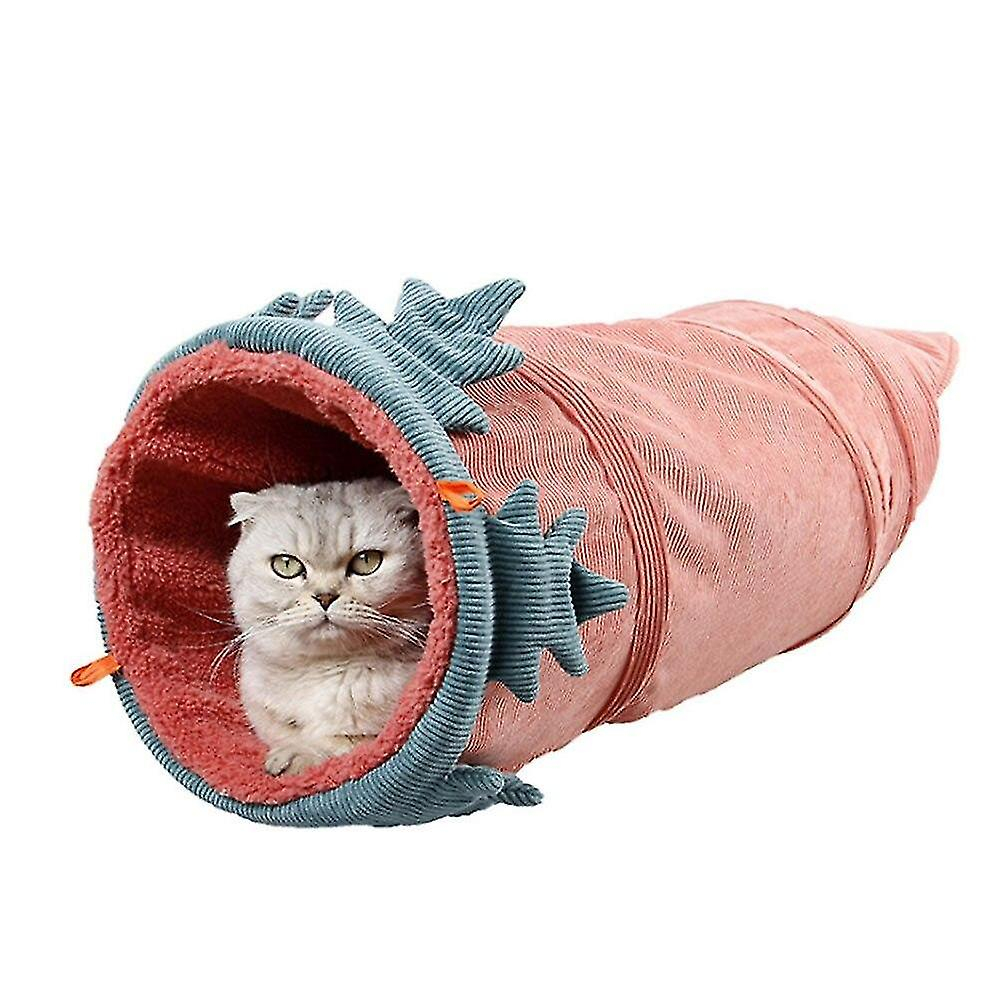 Cat Tunnel Toy Huoguo, De Gamuza Plegable, 25 X 56 Cm, Para Gatos, Color Rojo - Venta Internacional.