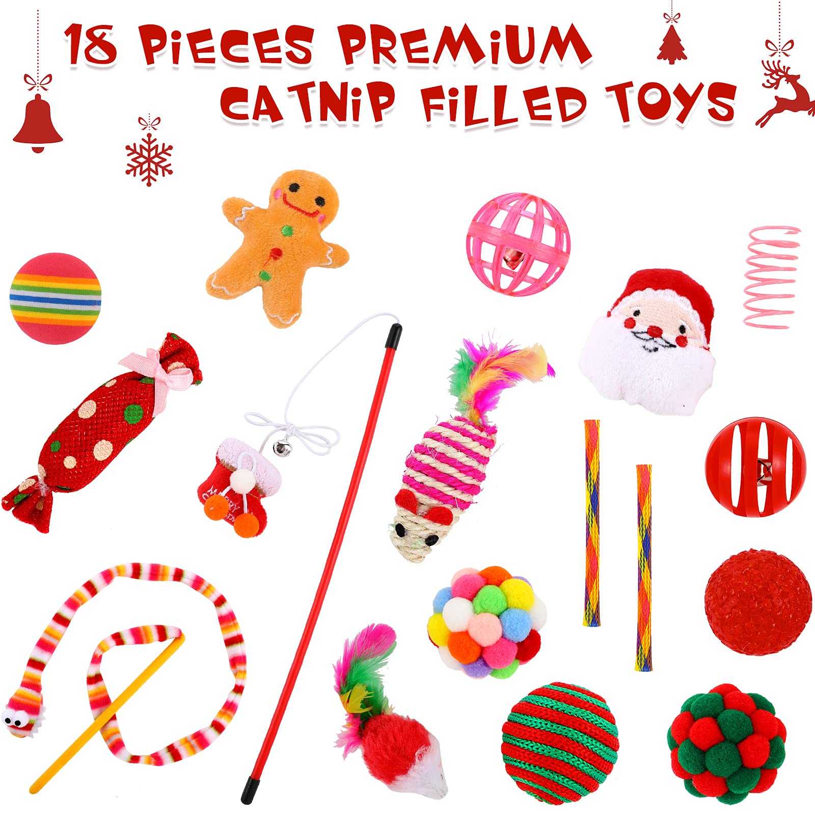 Foto 3 pulgar | Calcetín Navideño Para Gatos Civaner, 18 Piezas - Venta Internacional.