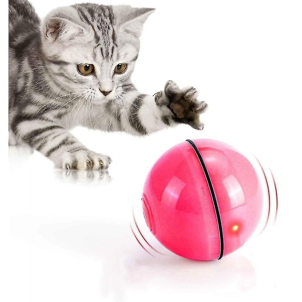 Pelota Interactiva Cat Toy Con Luz Led De 360° Que Gira Automáticamente, Roja - Venta Internacional.