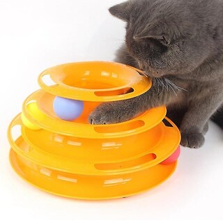 Foto 3 | Cat Toy Tower De Tres Niveles Con Triple Disco Para Gatito - Venta Internacional.