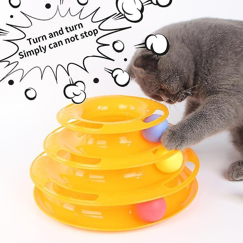 Foto 5 pulgar | Cat Toy Tower De Tres Niveles Con Triple Disco Para Gatito - Venta Internacional.