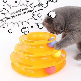 Foto 4 | Cat Toy Tower De Tres Niveles Con Triple Disco Para Gatito - Venta Internacional.