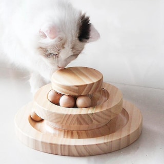 Foto 2 | Tocadiscos De Juguete Para Gatos Huoguo, 2/3 Pisos, Madera Con Bolas - Venta Internacional.