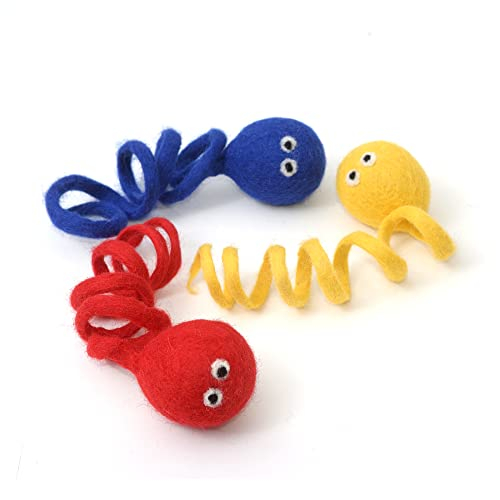 Foto 2 pulgar | Bola De Fieltro Toy Glaciart Con Forma De Gato, 100% Lana Natural, 3 Unidades - Venta Internacional.