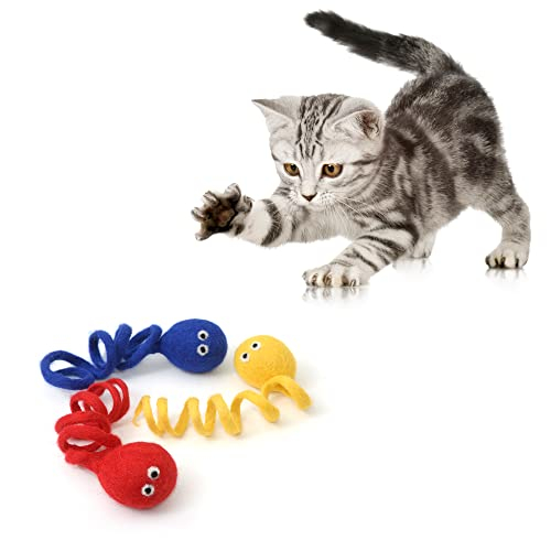 Foto 5 pulgar | Bola De Fieltro Toy Glaciart Con Forma De Gato, 100% Lana Natural, 3 Unidades - Venta Internacional.