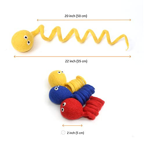 Foto 6 pulgar | Bola De Fieltro Toy Glaciart Con Forma De Gato, 100% Lana Natural, 3 Unidades - Venta Internacional.