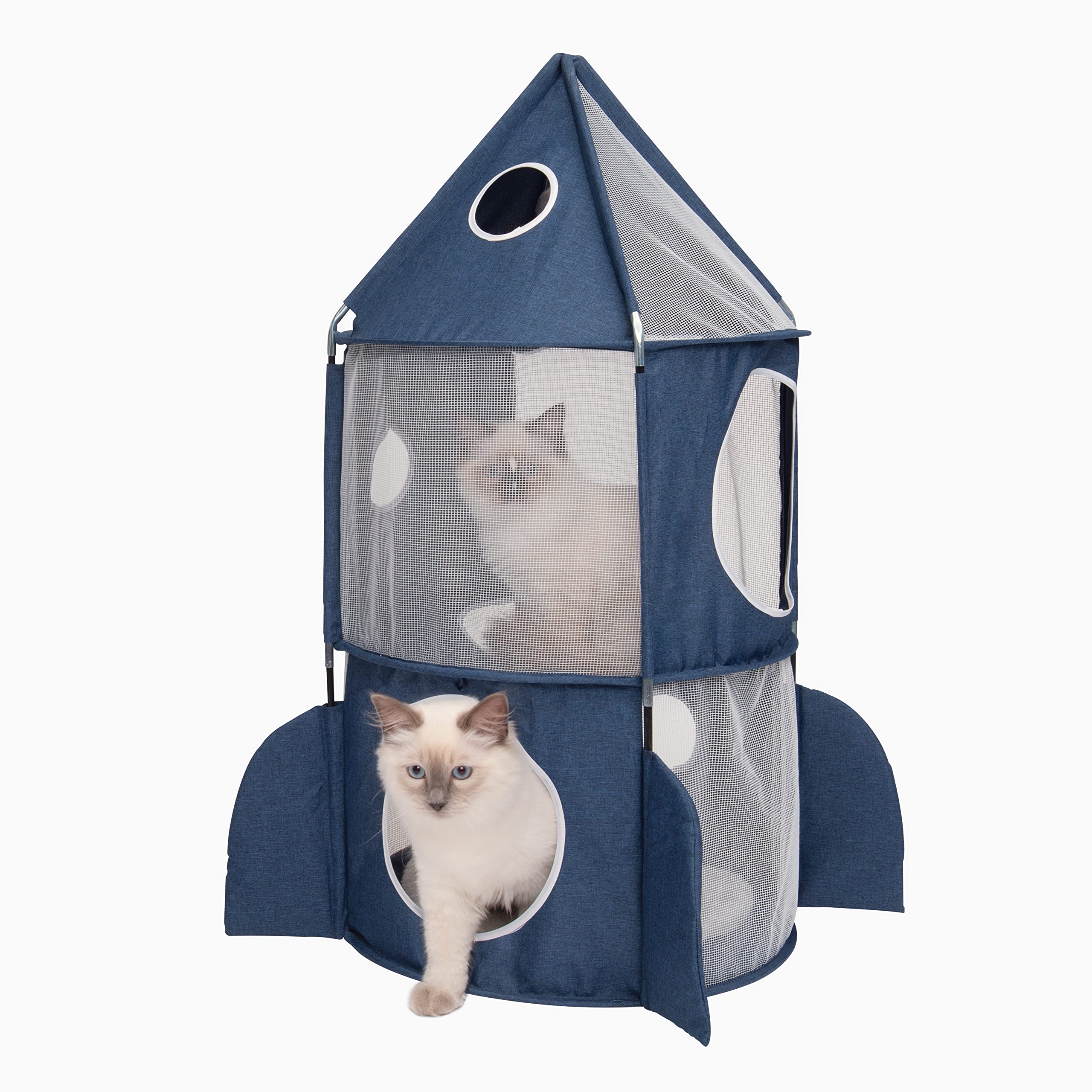 Foto 2 pulgar | Cat Tower Catit Vesper Rocket Blue Con Cojín Y Juguete - Venta Internacional.