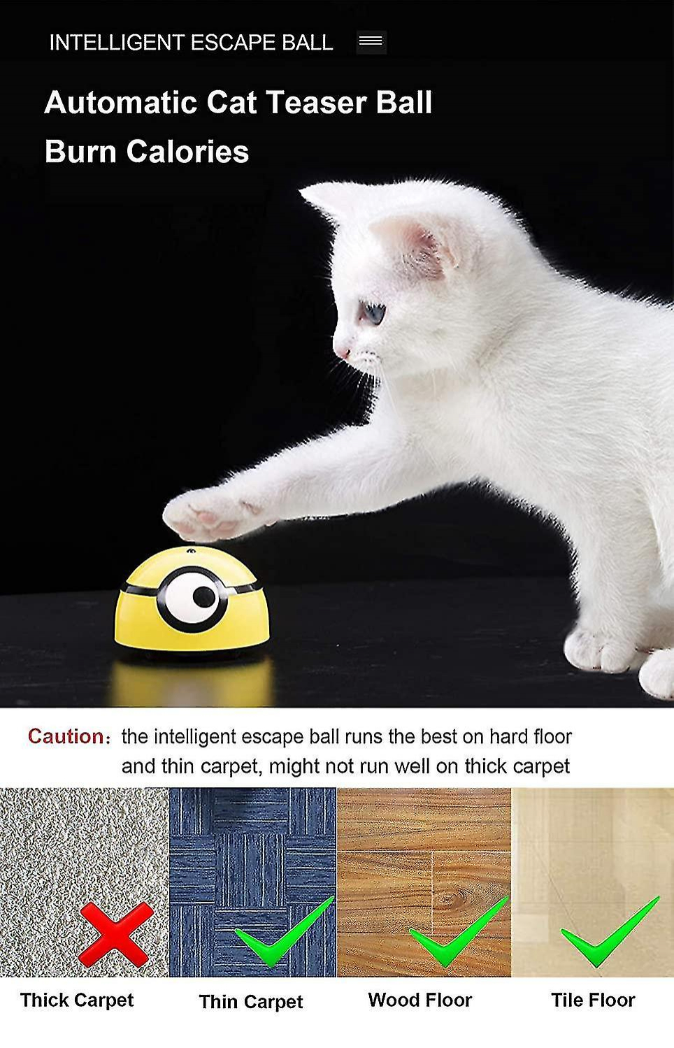 Foto 5 pulgar | Pelota De Escape Interactiva Para Gatos Huoguo Catch Me Kitty - Venta Internacional.