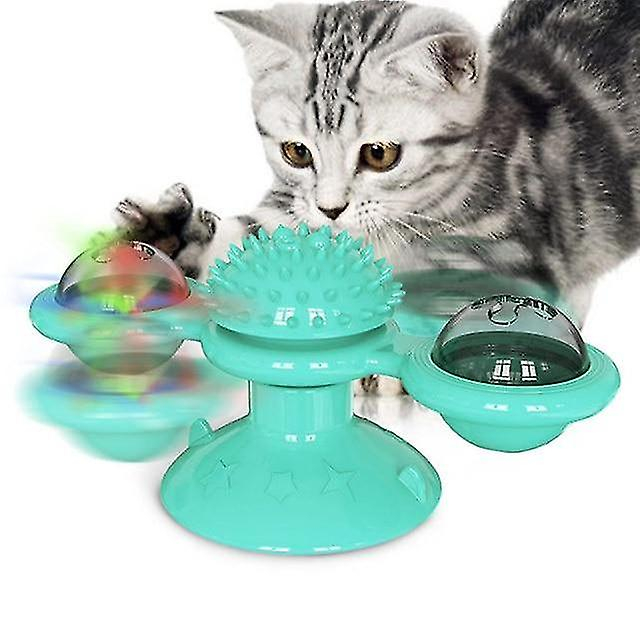 Molino Giratorio Para Mascotas, Modelo Huoguo, Con Forma De Molino De Viento, Color Azul - Venta Internacional.